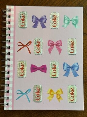 Diet Coke Bow Notebook Spiral Journal Preppy Coquette Aesthetic
